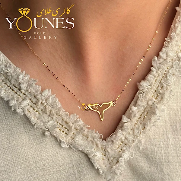 گردنبند میناکاری دم وال قهوه ای طلا